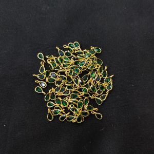 Navrabeads Zircon Drops Dark Green – Pack of 10 Pieces | Sparkling Jewellery Making Charms for Earrings, Necklaces & DIY Crafts
