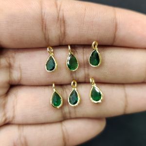 Navrabeads Zircon Drops Dark Green – Pack of 10 Pieces | Sparkling Jewellery Making Charms for Earrings, Necklaces & DIY Crafts