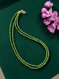 2 Layer Agate Necklace,Olive Green 