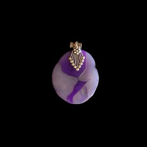 2.5" to 3" Natural Agate Slice Pendant, Silver Finish, sold by 1 Pc