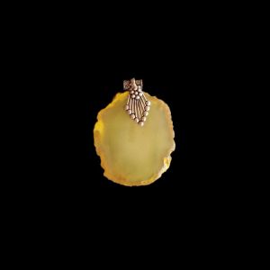 2.5" to 3" Natural Agate Slice Pendant, Silver Finish, sold by 1 Pc