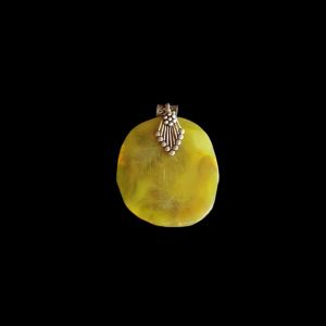 2.5" to 3" Natural Agate Slice Pendant, Silver Finish, sold by 1 Pc