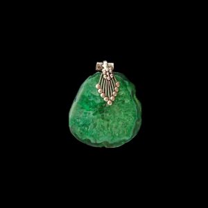2.5" to 3" Natural Agate Slice Pendant, Silver Finish, sold by 1 Pc