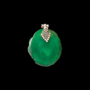 2.5" to 3" Natural Agate Slice Pendant, Silver Finish, sold by 1 Pc
