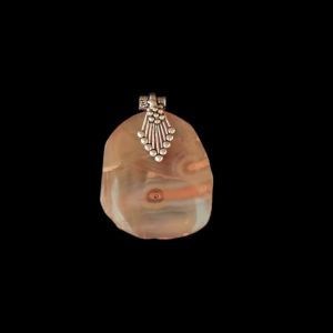 2.5" to 3" Natural Agate Slice Pendant, Silver Finish, sold by 1 Pc