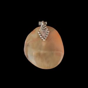 2.5" to 3" Natural Agate Slice Pendant, Silver Finish, sold by 1 Pc