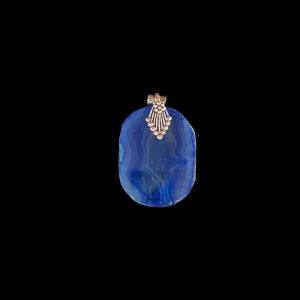 2.5" to 3" Natural Agate Slice Pendant, Silver Finish, sold by 1 Pc