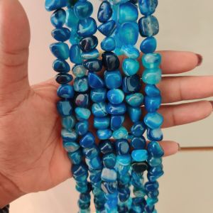 Navrabeads Blue Nugget Beads 10mm | Premium Irregular Shape Beads for Jewellery Making, Elegant Pastel Designer Beads for Necklaces, Bracelets & DIY Craft Designs