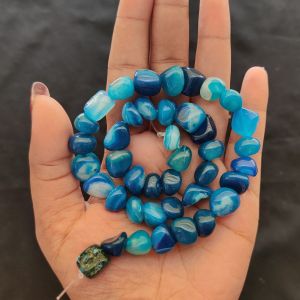 Navrabeads Blue Nugget Beads 10mm | Premium Irregular Shape Beads for Jewellery Making, Elegant Pastel Designer Beads for Necklaces, Bracelets & DIY Craft Designs