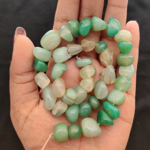 Navrabeads Light Green Nugget Beads 10mm | Premium Irregular Shape Beads for Jewellery Making, Designer Beads for Necklaces, Bracelets & DIY Craft Designs