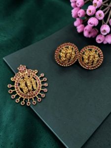Navrabeads Kemp Ram Parivar Pendant Set with Matching Earrings | Traditional Temple Jewellery for Women