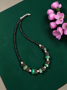 Onyx and black crystal necklace