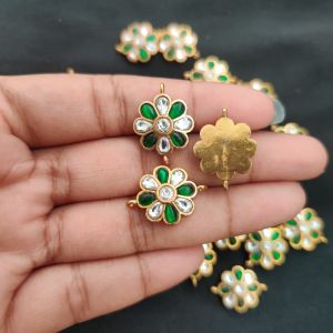 Navrabeads Kundan Jadau Connector with 2 Loops
