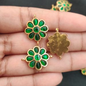 Navrabeads Kundan Jadau Connector with 2 Loops