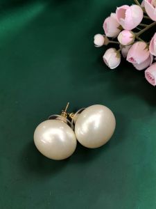 Navrabeads 16mm Artificial Pearl Stud Earrings | Classic Big Pearl Fashion Earrings for Party, Wedding & Elegant Daily Wear