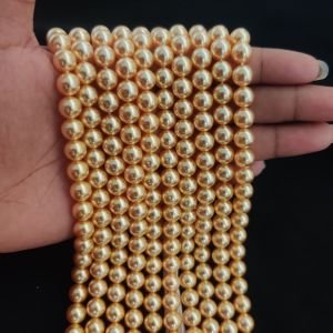 Dark Gold 8mm Swarovski Replica Pearls (Good Shine) – Elegant Round Pearl Beads | Approx 45–50 Pearls for Jewellery Making