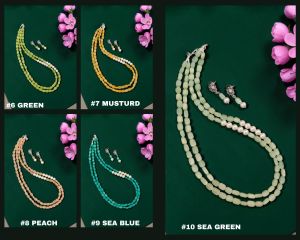 Navrabeads Monolisa Bead Necklace with Swarovski Replica Pearls – 10 Colour Variations