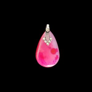 Natural Lace Agate Pendant for Women, Elegant Semi Precious Stone Pendant