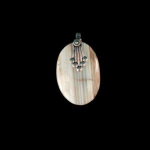 Natural Lace Agate Pendant for Women, Elegant Semi Precious Stone Pendant
