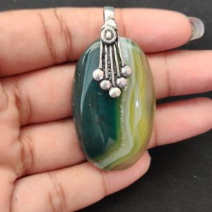 Natural Lace Agate Pendant for Women, Elegant Semi Precious Stone Pendant, Handmade Statement Jewellery for Daily Wear, Special Occasions & Gifting