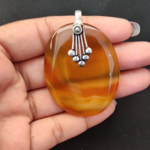 Natural Lace Agate Pendant for Women, Elegant Semi Precious Stone Pendant, Handmade Statement Jewellery for Daily Wear, Special Occasions & Gifting