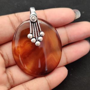 Natural Lace Agate Pendant for Women, Elegant Semi Precious Stone Pendant, Handmade Statement Jewellery for Daily Wear, Special Occasions & Gifting