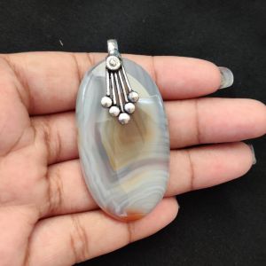 Natural Lace Agate Pendant for Women, Elegant Semi Precious Stone Pendant, Handmade Statement Jewellery for Daily Wear, Special Occasions & Gifting