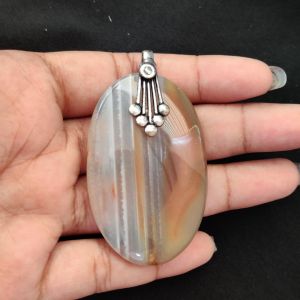 Natural Lace Agate Pendant for Women, Elegant Semi Precious Stone Pendant, Handmade Statement Jewellery for Daily Wear, Special Occasions & Gifting