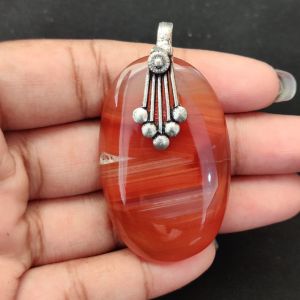 Natural Lace Agate Pendant for Women, Elegant Semi Precious Stone Pendant, Handmade Statement Jewellery for Daily Wear, Special Occasions & Gifting