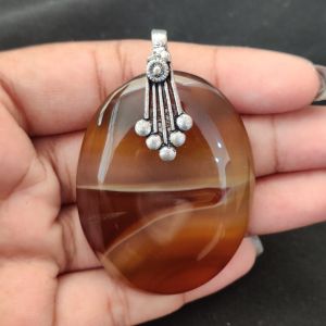 Natural Lace Agate Pendant for Women, Elegant Semi Precious Stone Pendant, Handmade Statement Jewellery for Daily Wear, Special Occasions & Gifting
