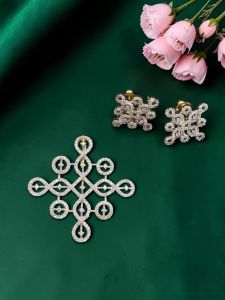 Navrabeads CZ Pendant Set with Matching Earrings 