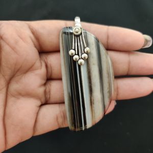 Natural Lace Agate Pendant for Women, Elegant Semi Precious Stone Pendant, Handmade Statement Jewellery for Daily Wear, Special Occasions & Gifting