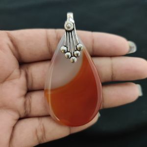 Natural Lace Agate Pendant for Women, Elegant Semi Precious Stone Pendant, Handmade Statement Jewellery for Daily Wear, Special Occasions & Gifting