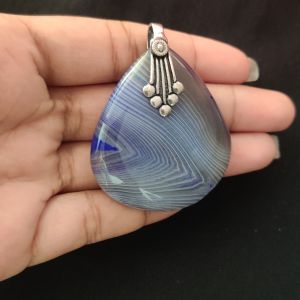 Natural Lace Agate Pendant for Women, Elegant Semi Precious Stone Pendant, Handmade Statement Jewellery for Daily Wear, Special Occasions & Gifting