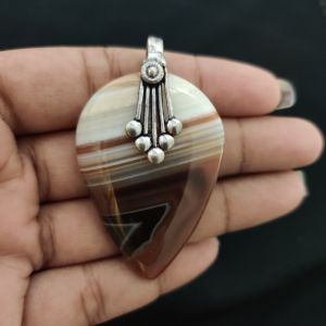 Natural Lace Agate Pendant for Women, Elegant Semi Precious Stone Pendant, Handmade Statement Jewellery for Daily Wear, Special Occasions & Gifting