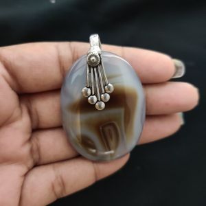 Natural Lace Agate Pendant for Women, Elegant Semi Precious Stone Pendant, Handmade Statement Jewellery for Daily Wear, Special Occasions & Gifting
