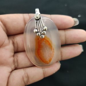 Natural Lace Agate Pendant for Women, Elegant Semi Precious Stone Pendant, Handmade Statement Jewellery for Daily Wear, Special Occasions & Gifting