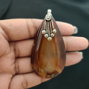 Natural Lace Agate Pendant for Women, Elegant Semi Precious Stone Pendant, Handmade Statement Jewellery for Daily Wear, Special Occasions & Gifting