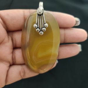 Natural Lace Agate Pendant for Women, Elegant Semi Precious Stone Pendant, Handmade Statement Jewellery for Daily Wear, Special Occasions & Gifting