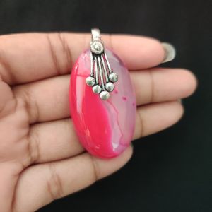 Natural Lace Agate Pendant for Women, Elegant Semi Precious Stone Pendant, Handmade Statement Jewellery for Daily Wear, Special Occasions & Gifting
