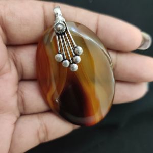Natural Lace Agate Pendant for Women, Elegant Semi Precious Stone Pendant, Handmade Statement Jewellery for Daily Wear, Special Occasions & Gifting