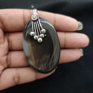 Natural Lace Agate Pendant for Women, Elegant Semi Precious Stone Pendant, Handmade Statement Jewellery for Daily Wear, Special Occasions & Gifting