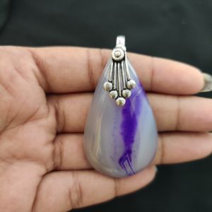 Natural Lace Agate Pendant for Women, Elegant Semi Precious Stone Pendant, Handmade Statement Jewellery for Daily Wear, Special Occasions & Gifting