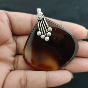 Natural Lace Agate Pendant for Women, Elegant Semi Precious Stone Pendant, Handmade Statement Jewellery for Daily Wear, Special Occasions & Gifting