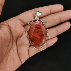 Navrabeads Premium Quality Natural Gemstone Red Jasper Pendant for Women