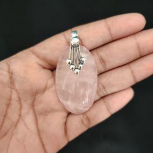Navrabeads Premium Quality Natural Gemstone Rose Quartz Pendant for Women