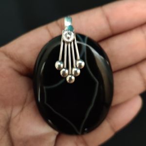  Navrabeads Premium Quality Natural Gemstone Banded Agate Pendant for Women