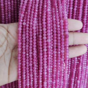 Agate Rondelle, 4x2mm, Purplish Pink