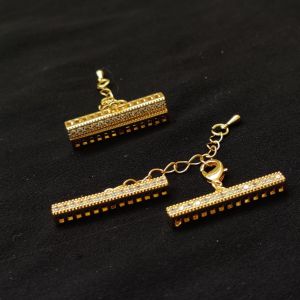 Zircon Bar Connector, 3 Holes, Silver Finish, 11x7 MM ,Sold By 1 Pair 