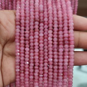 Agate Rondelle, 4x2mm, Pink